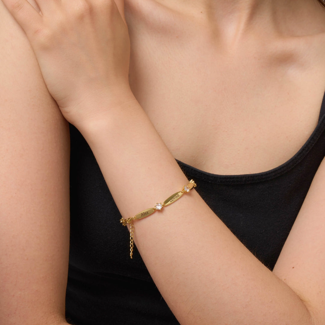 Personalised Bars Crystal Bracelet