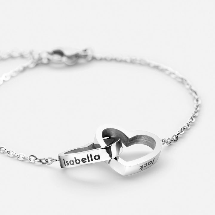 Personalised Double Hearts Bracelet
